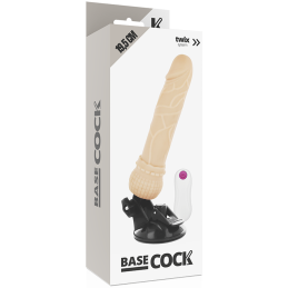 BASECOCK - VIBRATEUR RÉALISTE TÉLÉCOMMANDE NOIR 19.5 CM -O- 4 CM