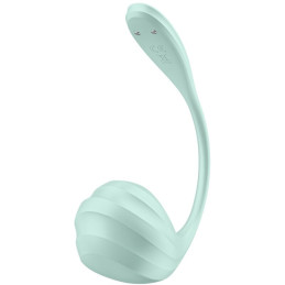 SATISFYER - APPLICATION GRATUITE STIMULATEUR DE POINT G PÉTALE LISSE VERT D'EAU